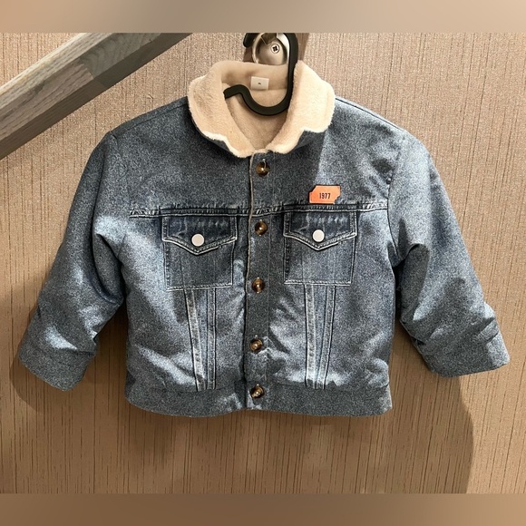 SHEIN Blue Denim Jacket with Cream Fleece Lining - Picture 2 of 5